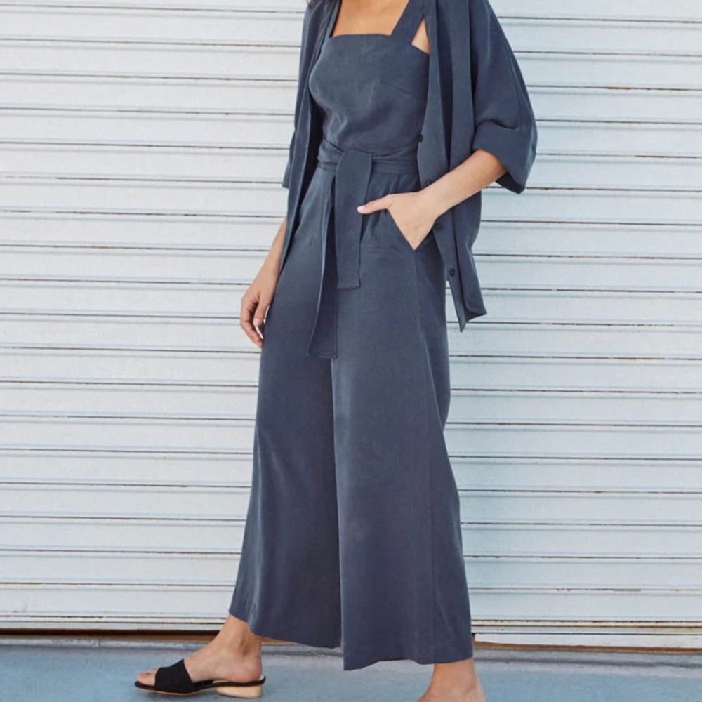 The Two Piece Apron Jumpsuit - French Navy